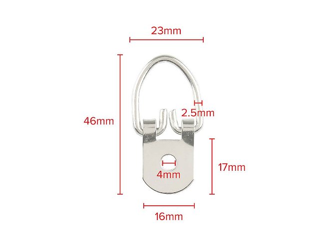 1 Hole Heavy Duty Picture Hanger 46mm Nickel Plated pack of 100